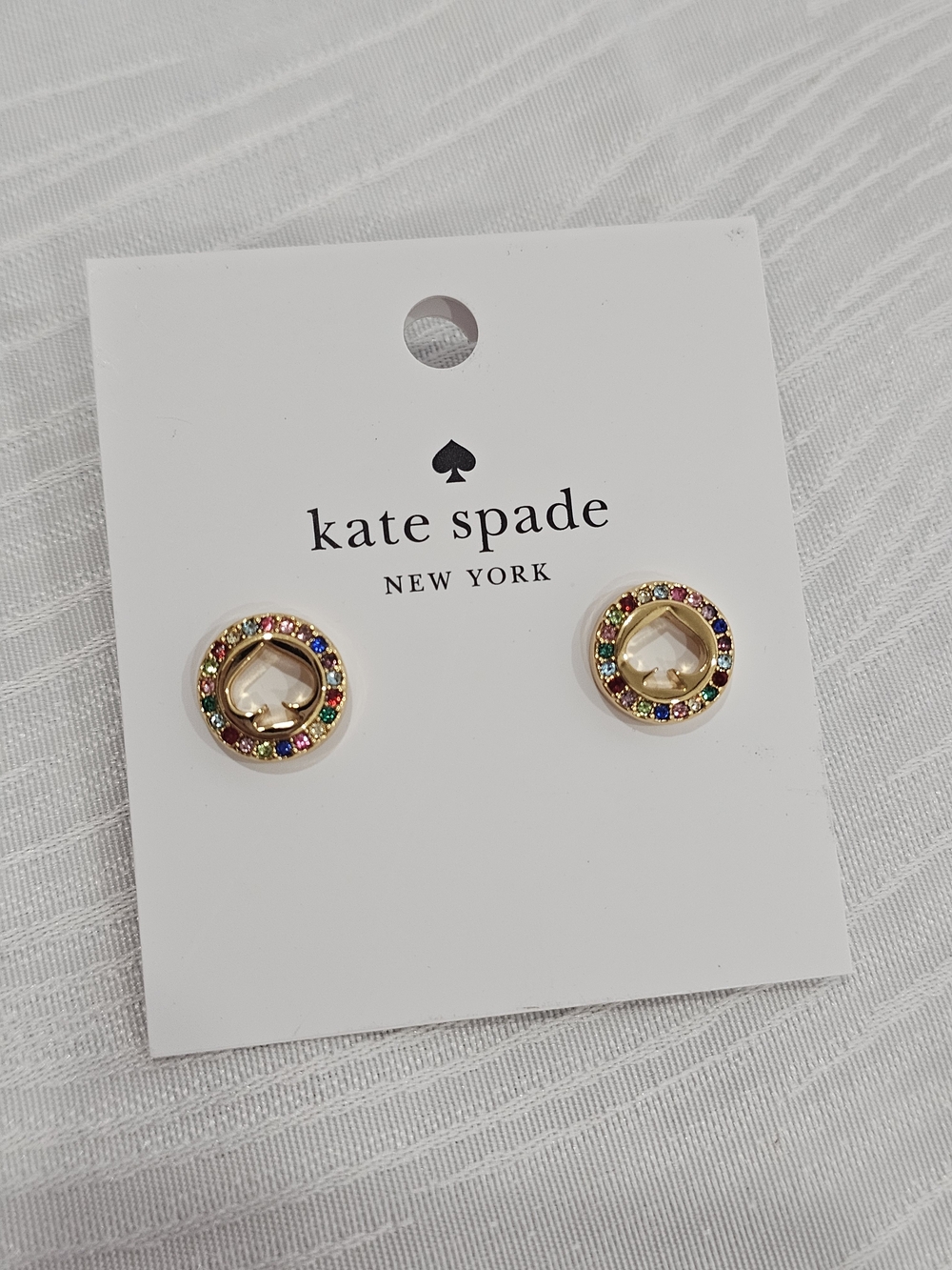 kate spade Spot the Spade halo Stud Earrings with Multicolor Stones